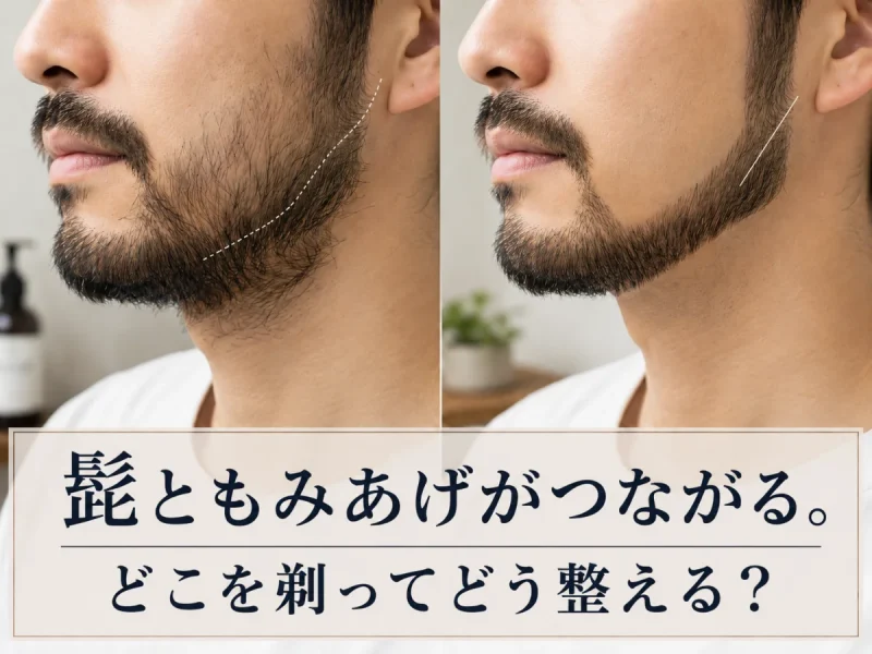 髭ともみあげがつながる。どこを剃ってどう整える