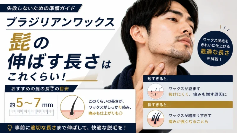 ブラジリアンワックス 髭 伸ばす長さ